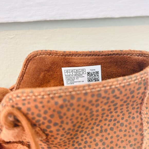 Toms Kala Desert Wedge Booties Womens Size 7 Brown Leopard Print Shoes Bootie - Picture 6 of 9